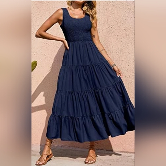 PRETTYGARDEN Women's Casual Loose Plain Maxi Sundress - Picture 2 of 4